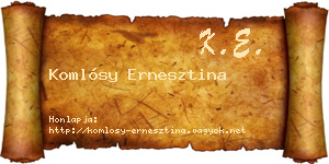 Komlósy Ernesztina névjegykártya